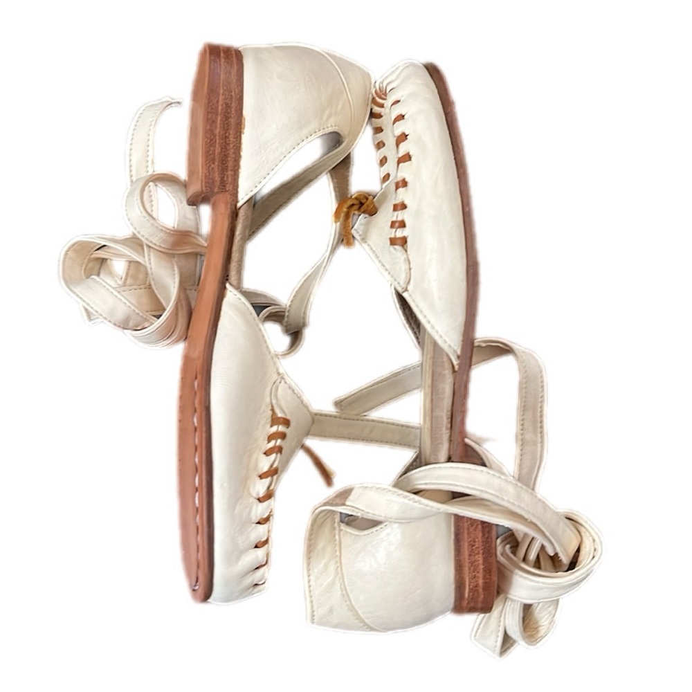 Jim Barnier Tie Moccasin Flat 36 Leather New Sandal Shoe - Picture 4 of 9